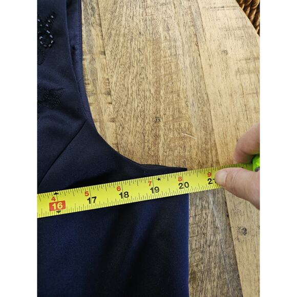 Talbots Navy Blue Beaded Satin Dress Women’s Size 16 Formal New - Picture 6 of 10